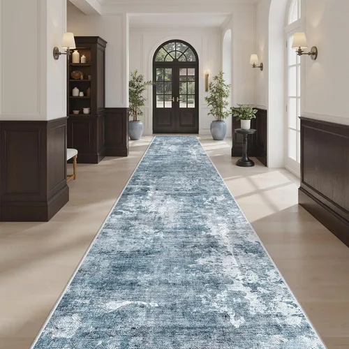 Miniatura 132 de Alfombra de pasillo Soalmost 2'6" x 10' lavable, alfombra antideslizante para cocina, baño, lavandería, alfombras vintage ultra delgadas para Beige