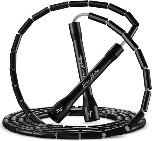 Honor Athletics Cuerda de saltar con cuentas 2.0, ajustable con asas irrompibles y cuentas inastillables para un entrenamiento mejorado de fitness