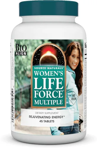 Source Naturals Women's Life Force - Multivitamínico completo diario con 13 vitaminas esenciales, antioxidantes, hierbas, nutrientes y minerales,