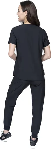 Miniatura 4 de Conjunto de uniforme médico para mujer, con 7 bolsillos, elástico en 4 direcciones, para enfermera, dentista, Elements Select ES2956