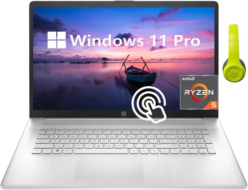 HP Laptop con pantalla táctil de 17.3 pulgadas para estudiantes universitarios, escuela, AMD Ryzen 5 7530U (Beats i7-1165G7), 16 GB de RAM, SSD de 1