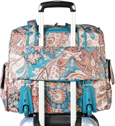 Miniatura 5 de Olympia Deluxe - Maleta de equipaje con ruedas, Azul (Paisley), Overnighter rodante de moda de lujo