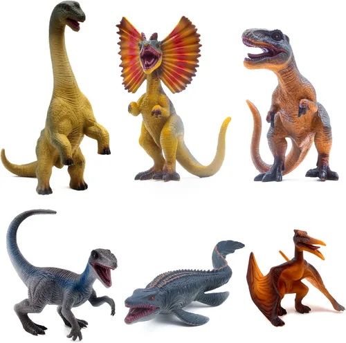 Miniatura 10 de SIENON Juguete de Dinosaurio Grande Tiranosaurio Rex de 13.4", Figura Realista de Dinosaurio Jurásico de Plástico, Modelo D-Rex Pintado a Mano Juego