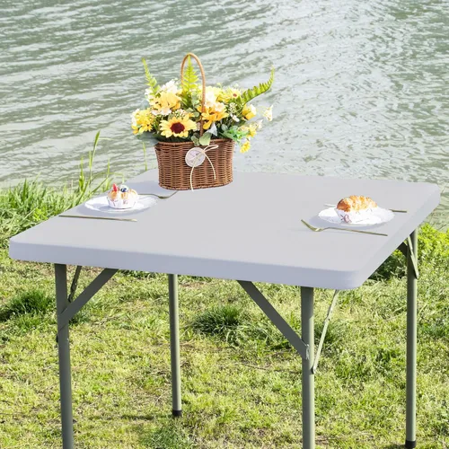 Miniatura 20 de Mantel cuadrado ajustable elástico de elastano para mesa, para comedor, cocina, hogar, fiesta, color azul marino, 34 x 34 pulgadas