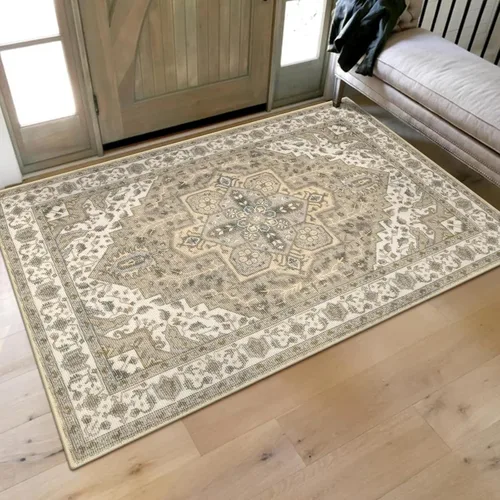 Miniatura 37 de Collive Tapete lavable para puerta de interior, antideslizante, alfombra de entrada retro de 20 x 32 pulgadas, tapete de entrada de absorción Multi