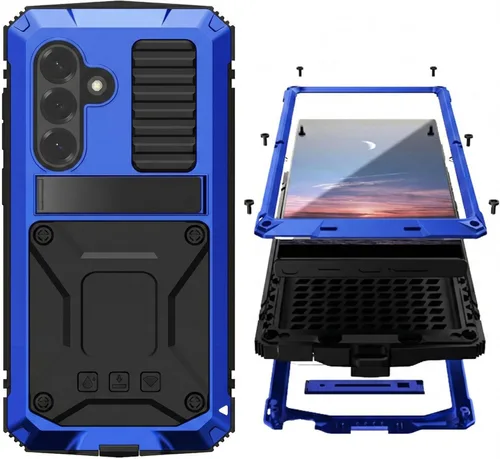 Miniatura 16 de Simicoo Samsung S22 - Funda de metal con protector de pantalla y protector de cámara, resistente a los golpes, con soporte, cubierta completa