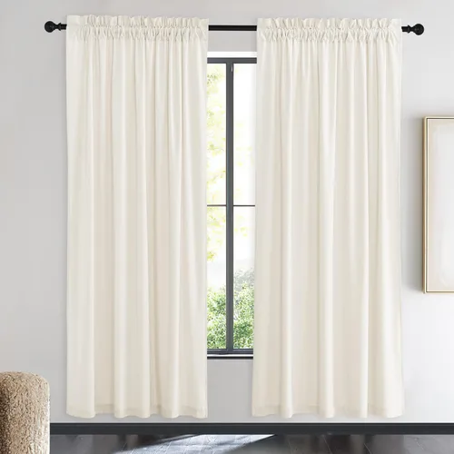 Miniatura 149 de NICETOWN Cortinas opacas de terciopelo extralargas negras de 120 pulgadas de largo para telón de fondo, cortinas de terciopelo con aislamiento Serie