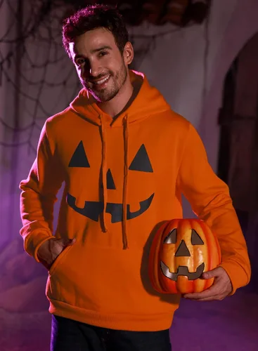Miniatura 7 de Arvilhill Sudadera con capucha divertida de calabaza para hombre con disfraz de Halloween