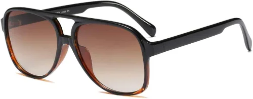 Lentes de sol vintage retro de los años 70 para mujer y hombre montura clásica cuadrada y grande estilo aviador lentes naranjas de moda UV400