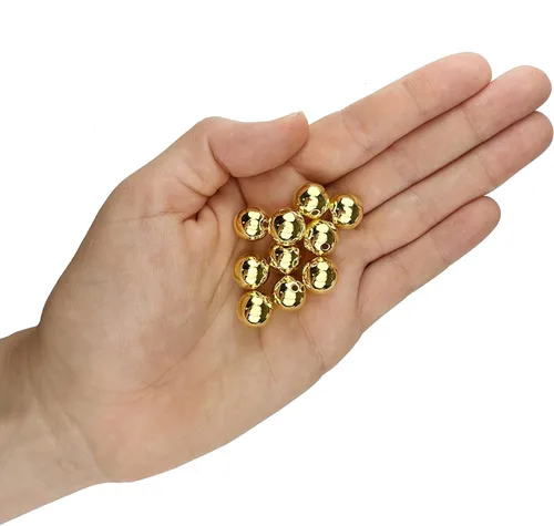Miniatura 2 de 145 cuentas acrílicas redondas doradas de 0.472 in de diámetro con agujero de 0.079 in para manualidades Dorado