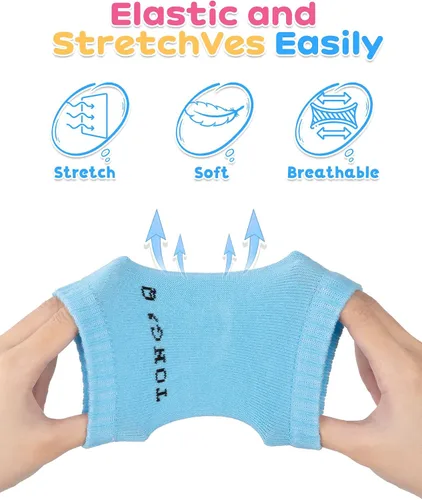 Miniatura 12 de BOSONER Rodilleras antideslizantes para bebés, rodilleras unisex para bebés y niños pequeños, 5 pares