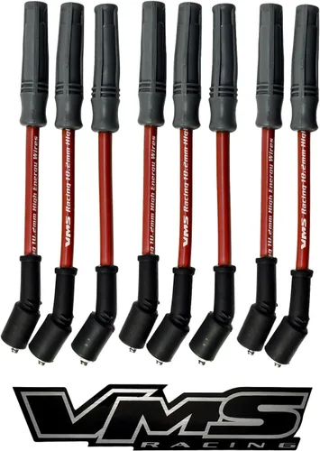 Miniatura 8 de VMS RACING Juego de cables de bujía de motor de alto rendimiento rojo de 0.402 in, cables de encendido, 32829, compatible con motores Vortec Chevy