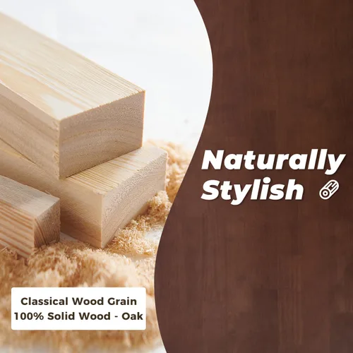 Miniatura 7 de DELAVIN Mesa de comedor grande de madera maciza de 70.8 pulgadas para 6-8 personas, mesa de cocina moderna de roble con veta de madera natural, mesa