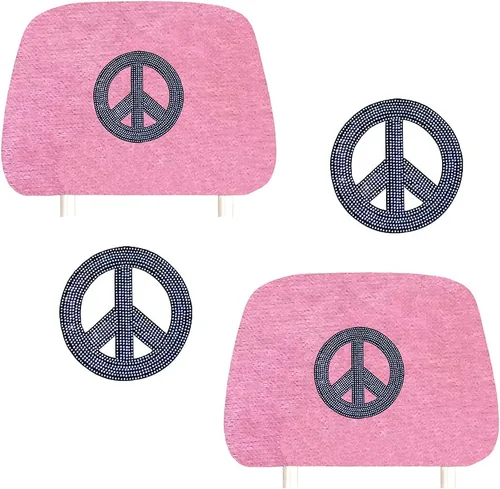 Miniatura 12 de ALLBrand Fundas universales para reposacabezas de asiento de automóvil, camión, con diamantes de imitación, color rosa, paquete de 2