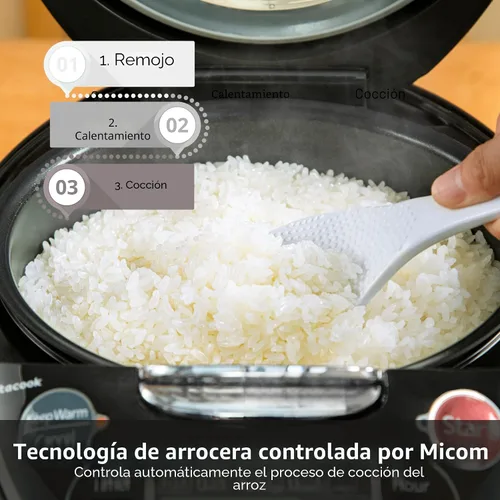 Miniatura 4 de TIGER JAX-T10U-K - Olla Arrocera y Calentador Micom de 5.5 Tazas (Sin Cocinar) con Tecnología de Bandeja de Cocción al Vapor de Alimentos Tacook
