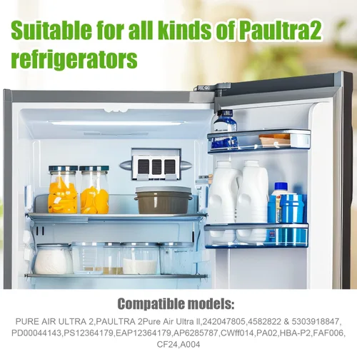 Miniatura 5 de 4 piezas de repuesto de filtro de aire para refrigerador, tecnología activada por carbono, filtro de aire fresco para refrigerador compatible