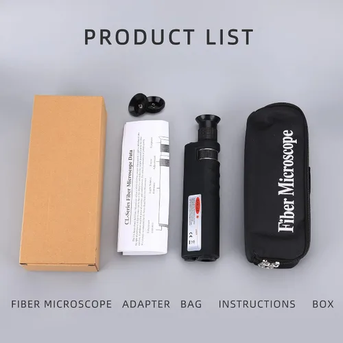 Miniatura 8 de Lupa de fibra óptica de mano 400x microscopio de inspección óptica de fibra LED Iluminación antideslizante caucho 0.098 in SC/FC/ST/0.049 in LC