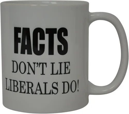 Miniatura 2 de Rogue River Tactical Taza de café con texto en inglés "Facts Don't Lie Liberals Do Republican", gran idea de regalo para republicanos o conservadores