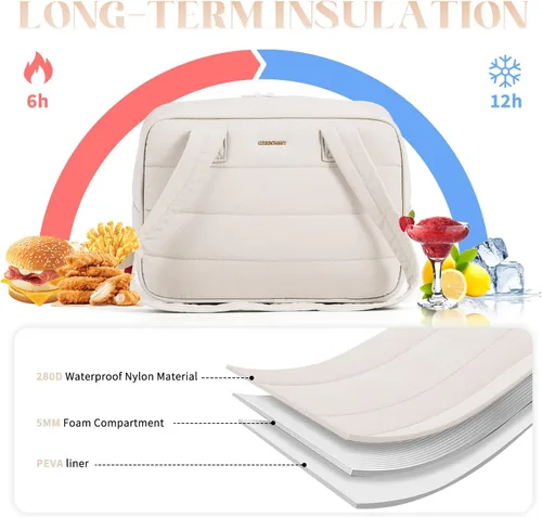 Miniatura 3 de Bolsa de almuerzo para mujer，Bolsa de almuerzo congelable，Bolsa de almuerzo pequeña con paquete de hielo incorporado，Bolsas de almuerzo para mujer