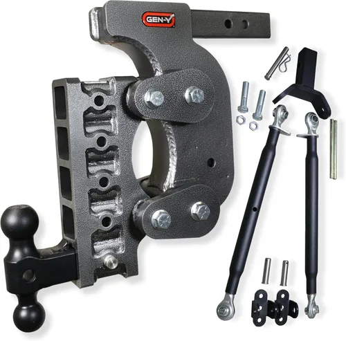 Miniatura 3 de GEN-Y Hitch Enganche de remolque resistente para receptor de 2 pulgadas, caída de 12.5 pulgadas con 4 posiciones ajustables, incluye montaje de bola