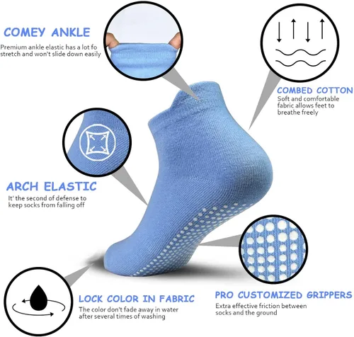 Miniatura 5 de GRPSKCOS Calcetines antideslizantes para bebé, 12 pares de calcetines antideslizantes para niños y niños, calcetines para niños de 1 a 7 años