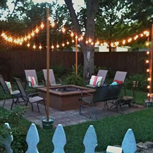 Miniatura 4 de Banord Cadena de luces LED para exteriores, luces de patio de 48 pies con bombillas Edison de plástico vintage de 2 W regulables y hilo de grado