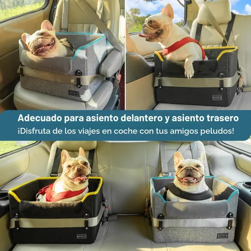 Miniatura 2 de PETSFIT Asientos de coche para perros pequeños – Hebillas de seguridad patentadas – Correa de seguridad – Asiento plegable elevador para perro