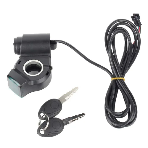 Keenso Voltímetro eléctrico, voltímetro de acelerador portátil con pantalla de voltaje digital y bloqueo para triciclo de scooter de 12-99V y piezas
