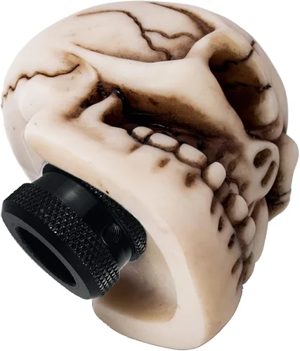 Miniatura 7 de Pomo de cambios con forma de calavera para palanca de cambios de coche, color beige, ajuste universal para la mayoría de las transmisiones manuales
