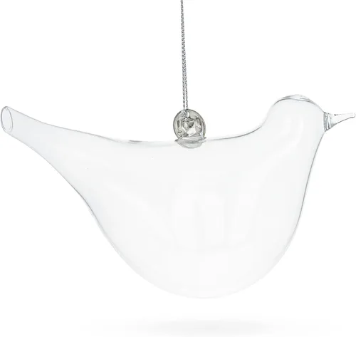 Miniatura 4 de Adorno de Navidad de vidrio transparente soplado de pájaro elegante