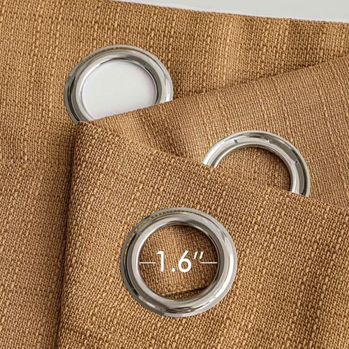 Miniatura 2 de MIULEE Cortinas texturizadas de lino sintético marrón natural de 84 pulgadas de largo, juego de 2 paneles para sala de estar y dormitorio, tejido