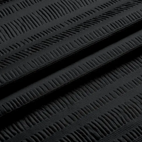Miniatura 3 de Aiyufeng Moga - Cortina de ducha de tela impermeable con relieve 3D, calidad de hotel, suave cortina de ducha negra, tela ligera y lavable a máquina