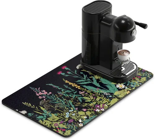 Miniatura 59 de Rnivvi Tapete de secado de platos para encimera de cocina, 16 x 18 pulgadas, bonita almohadilla de secado absorbente resistente al calor con goma
