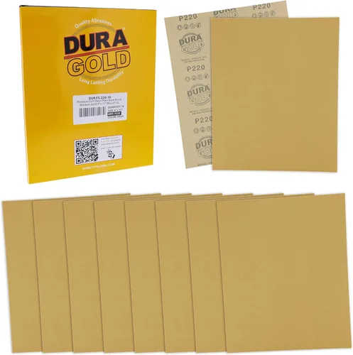 Miniatura 11 de Dura-Gold Papel de lija dorado prémium de 9 x 11 pulgadas, 2 hojas de lijado de grano 320, 80, 120, 150, 220, 10 en total, para carpintería