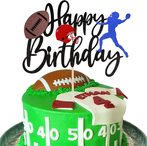 Miniatura 12 de 36 piezas de adornos para cupcakes de pelota de rugby, trofeo de fútbol americano, selecciones de cupcakes de fútbol americano, decoración