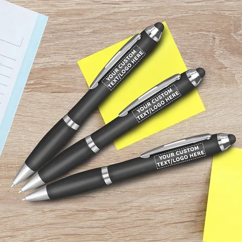 Miniatura 6 de DISCOUNT PROMOS - Juego de 10 lápices ópticos personalizados, de plástico con tinta negra, ideal para oficina, negocios, ferias comerciales