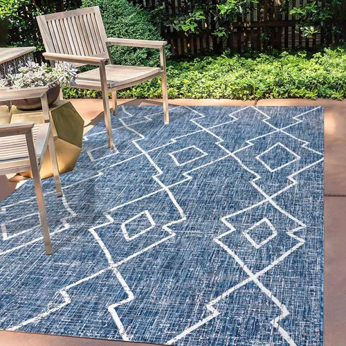 Miniatura 10 de Eyely BMS128A-28 - Alfombra tribal de Papá Noel Mónica Carwa con diseño de enrejado de diamantes para interiores y exteriores, estilo bohemio