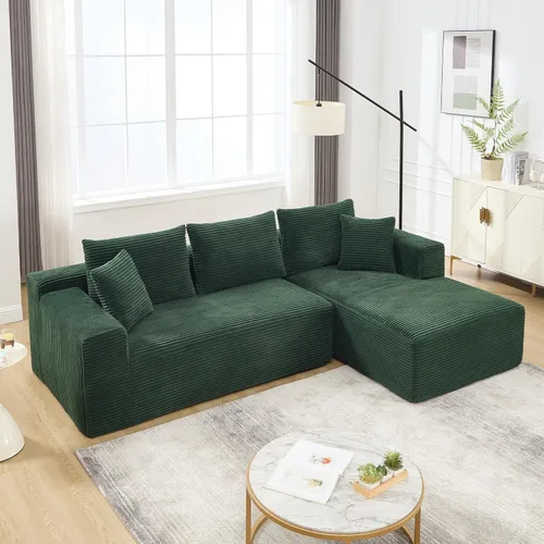 Miniatura 8 de Sofá modular de 108.3 pulgadas para sala de estar, sofá moderno sin hueso, sofá tapizado de espuma de nube con diván, sofá en forma de L