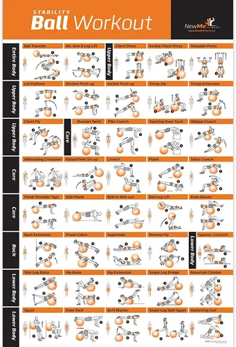NewMe Fitness Carteles de entrenamiento para gimnasio en casa - Carteles de ejercicio para entrenamiento de cuerpo completo - Programa de