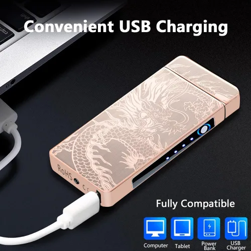 Miniatura 3 de SKRFIRE Encendedor USB resistente al viento – Arco eléctrico de alta potencia, encendedor de plasma recargable con linterna multimodo y pantalla