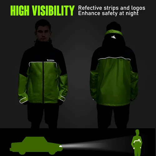 Miniatura 4 de Rodeel Chaqueta impermeable para hombre, ligera, reutilizable, con capucha, para actividades al aire libre