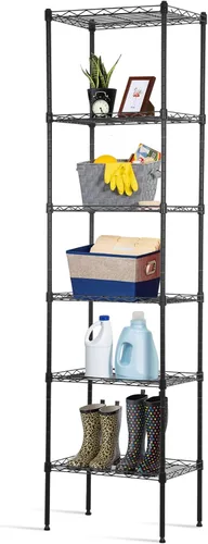 Estantería de alambre ajustable de 6 estantes, estantes de almacenamiento de capacidad de 600 libras para armario, estante de alambre de cocina,