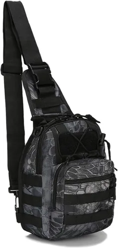 Miniatura 7 de Mochila táctica para el hombro, pequeña, para exteriores, para hombres, viajes, senderismo, camping, mochila para Rover, color negro Camuflaje jungla
