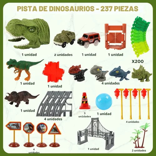 Miniatura 5 de Juguetes de autos de carreras de dinosaurios - Juguetes de cumpleaños para niños y niñas de 3, 4, 5, 6, 7 años, juego de autos de pista
