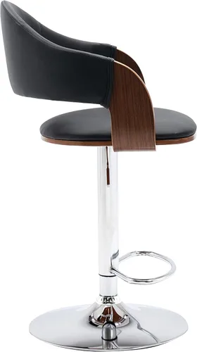 Miniatura 4 de Porthos Home Emir Mid-Century Taburete de bar, asiento giratorio, altura ajustable, tapicería de piel sintética resistente al agua y a las manchas