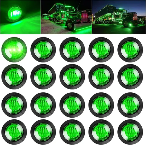 Miniatura 8 de PSEQT Luces LED de marcador de remolque de 3/4 pulgadas, luz de espacio lateral, delantero, trasero, freno de bala, parada de giro, iluminación