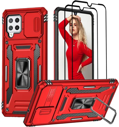 Miniatura 9 de Jeylly Funda para Samsung Galaxy A42 5G con protector de pantalla de vidrio templado, resistente a los golpes, a prueba de caídas, duradera