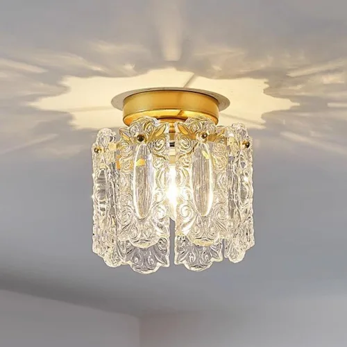 Miniatura 8 de Lámpara de techo de montaje empotrado, lámpara de techo de vidrio tallado, pantalla de vidrio transparente, lámpara de techo para cocina, isla, sala