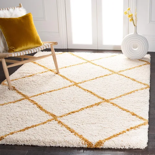 Miniatura 33 de SAFAVIEH - Alfombra de la colección Hudson Shag, diseño de enrejado moderno, no desprende pelusa y fácil de cuidar, 2 pulgadas de grosor, ideal