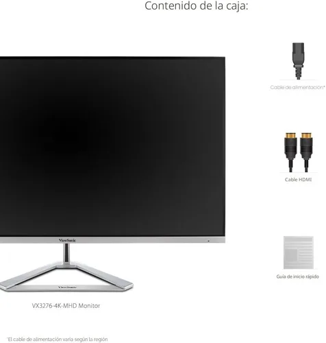 Miniatura 5 de ViewSonic VX3276-4K-MHD Monitor 4K UHD de 32 pulgadas con biseles ultrafinos, HDR10 HDMI y DisplayPort para el hogar y la oficina